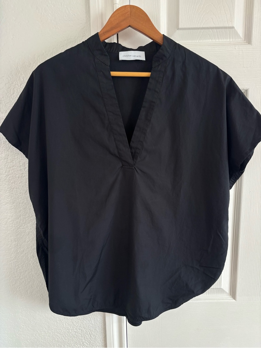 Christian Wijnants Black V Neck Black Top Size 36